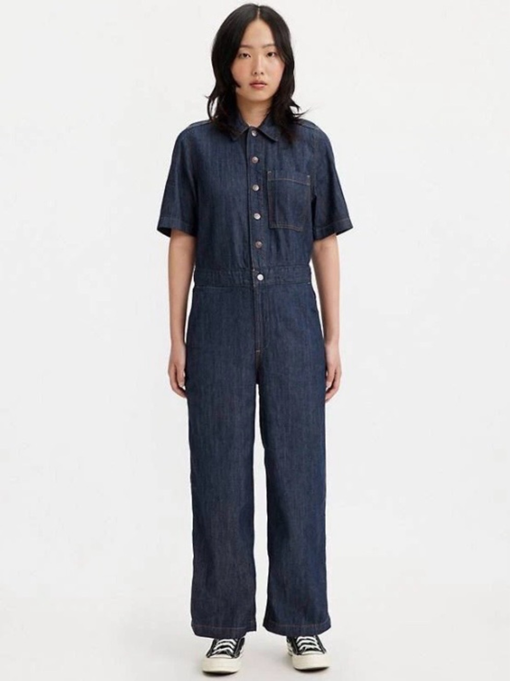 Levi’s Heritage Short Sleeve Dark Blue Wash Off To The Races Jumpsuit size large